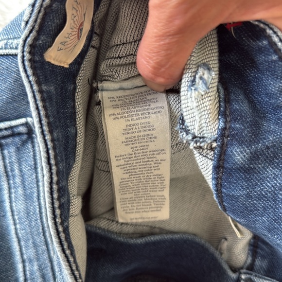 FAHERTY wide leg jean stretch terry patch pocket ankle pant  size 24 - Picture 13 of 13